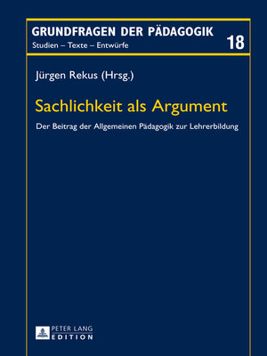 cover image of Sachlichkeit als Argument